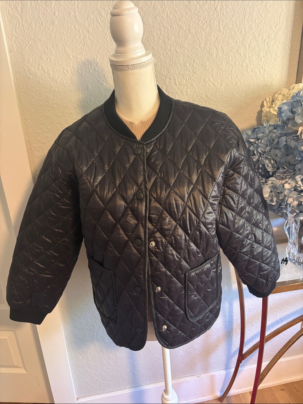 Amazon Black Quilted Diamond Jacket for women NWOT